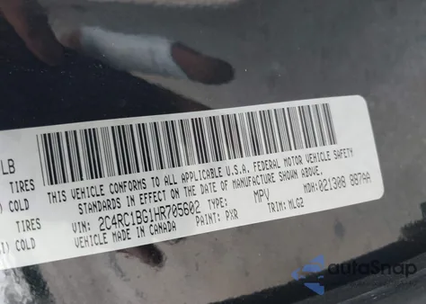 2017 Chrysler Pacifica Touring-L из США, поврежденный, VIN 2C4RC1BG1HR705602